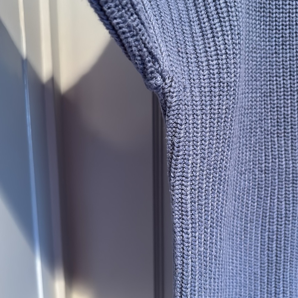 Rachel Zoe V neck pullover Henley sweater in light cornflower blue w/ buttons - Picture 4 of 15
